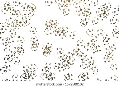 Light Orange vector background with arithmetic signs. Shining colorful illustration with isolated Digit signs. Pattern for ad, booklets, leaflets of education.