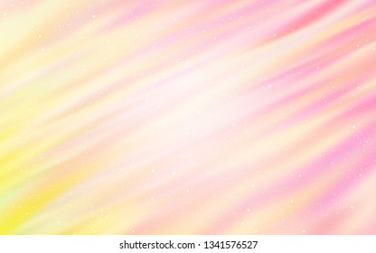 Light Orange vector background with astronomical stars. Blurred decorative design in simple style with galaxy stars. Best design for your ad, poster, banner.