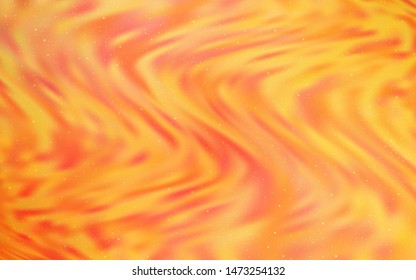 Light Orange vector background with astronomical stars. Glitter abstract illustration with colorful cosmic stars. Pattern for astronomy websites.