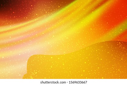 Light Orange vector background with astronomical stars. Blurred decorative design in simple style with galaxy stars. Pattern for astrology websites.