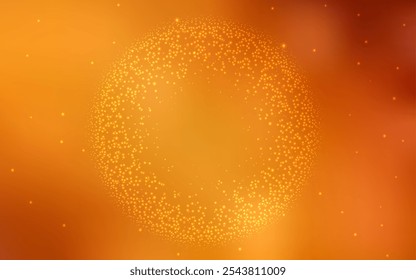 Light Orange vector background with astronomical stars. Shining colored illustration with bright astronomical stars. Template for cosmic backgrounds.