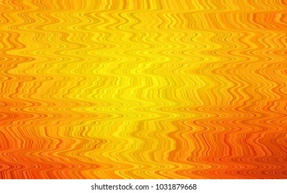 Light Orange vector background with bent ribbons. Shining illustration, which consist of blurred lines, circles. The elegant pattern for brand book.