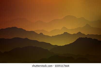 Light Orange vector background with bent ribbons. Glitter abstract illustration with wry lines. Mountain design for your web site.