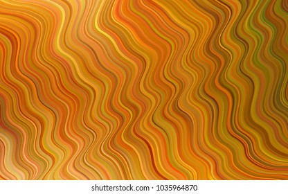 Light Orange vector background with bent ribbons. A sample with blurred bubble shapes. New composition for your brand book.