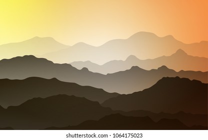Light Orange vector background with bent ribbons. Shining crooked illustration in mountain style. A new texture for your  ad, booklets, leaflets.