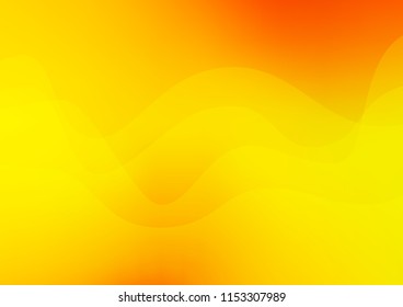 Light Orange vector background with bent lines. Shining illustration, which consist of blurred lines, circles. A new texture for your  ad, booklets, leaflets.