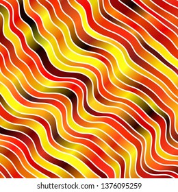 Light Orange vector background with bent lines. Abstract illustration with gradient bows. Pattern for booklets, leaflets.