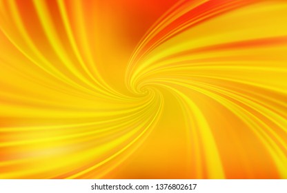 Light Orange vector background with bent lines. A shining illustration, which consists of curved lines. Brand new design for your ads, poster, banner.