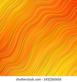 Light Orange vector background with bent lines. Colorful illustration, which consists of curves. Pattern for websites, landing pages.