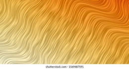 Light Orange vector background with bent lines. Gradient illustration in simple style with bows. Pattern for ads, commercials.