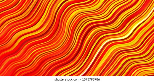Light Orange vector background with bent lines. Abstract illustration with bandy gradient lines. Design for your business promotion.