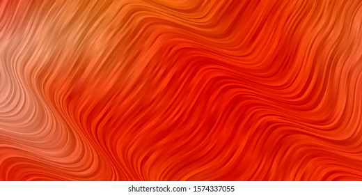 Light Orange vector background with bent lines. Colorful geometric sample with gradient curves.  Pattern for business booklets, leaflets