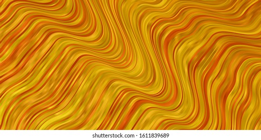 Light Orange vector background with bent lines. Colorful illustration, which consists of curves. Pattern for ads, commercials.