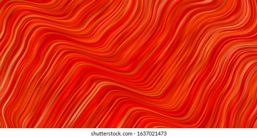 Light Orange vector background with bent lines. Colorful geometric sample with gradient curves.  Pattern for business booklets, leaflets