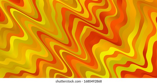 Light Orange vector background with bent lines. Abstract illustration with bandy gradient lines. Best design for your ad, poster, banner.