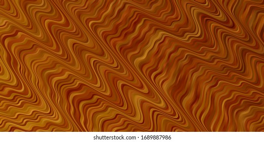 Light Orange vector background with bows. Colorful illustration in abstract style with bent lines. Best design for your posters, banners.