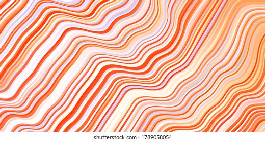 Light Orange vector background with bows. Colorful illustration in abstract style with bent lines. Template for cellphones.