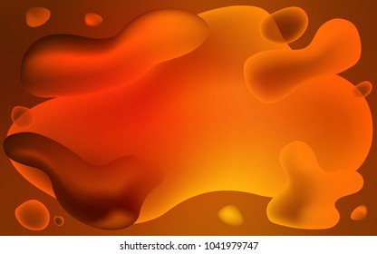 Light Orange vector background with bubble shapes. Shining crooked illustration in memphis style. Memphis design for your web site.