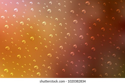 Light Orange vector background with bubbles. Modern abstract illustration with colorful water drops. Beautiful design for your business natural advert.