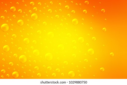 Light Orange vector background with bubbles. Illustration with set of shining colorful abstract circles. Completely new template for your brand book.