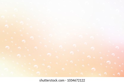 Light Orange vector background with bubbles. Modern abstract illustration with colorful water drops. Completely new template for your brand book.