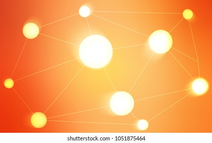 Light Orange vector background with bubbles, lines. Decorative design in abstract style with triangle structure. Pattern can be used for ads, leaflets.
