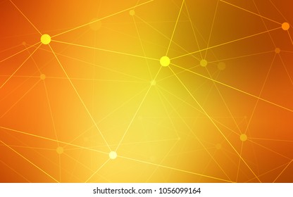 Light Orange vector background with bubbles, lines. Modern abstract colorful illustration with spheres and lines. Pattern can be used for ads, leaflets.