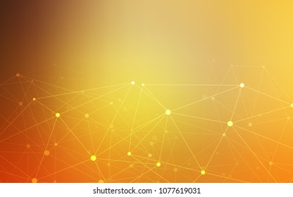 Light Orange vector background with bubbles, lines. Modern abstract colorful illustration with spheres and lines. Pattern can be used for futuristic ad, booklets.