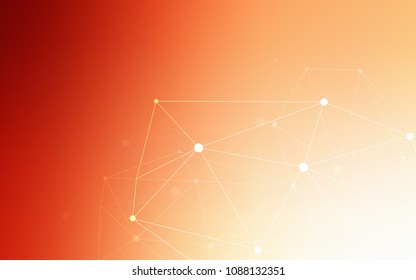 Light Orange vector background with bubbles, lines. Abstract illustration with colorful discs and triangles. New design for ad, poster, banner of your website.