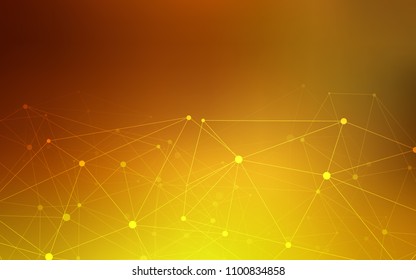 Light Orange vector background with bubbles, lines. Colorful illustration with circles and lines in futuristic style. Completely new template for your brand book.