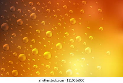 Light Orange vector background with bubbles. Abstract illustration with colored bubbles in nature style. Beautiful design for your business natural advert.