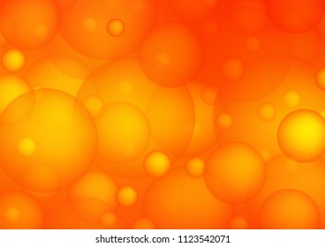 Light Orange vector background with bubbles. Modern abstract illustration with colorful water drops. New design for ad, poster, banner of your website.