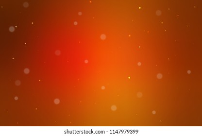 Light Orange vector background with bubbles. Glitter abstract illustration with blurred drops of rain. Pattern can be used as texture of wallpapers.