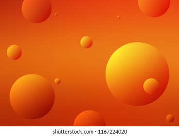 Light Orange vector background with bubbles. Modern abstract illustration with colorful water drops. Beautiful design for your business natural advert.