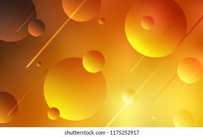 Light Orange vector background with bubbles. Blurred decorative design in abstract style with bubbles. Pattern can be used for futuristic ad, booklets.
