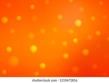 Light Orange vector background with bubbles. Beautiful colored illustration with blurred circles in nature style. The pattern can be used for beautiful websites.