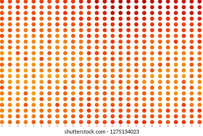 Light Orange vector background with bubbles. Illustration with set of shining colorful abstract circles. Pattern of water, rain drops.