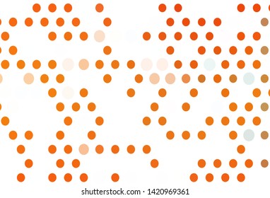 Light Orange vector background with bubbles. Blurred decorative design in abstract style with bubbles. Pattern of water, rain drops.