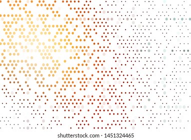 Light Orange vector background with bubbles. Modern abstract illustration with colorful water drops. Design for business adverts.