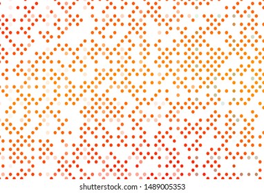 Light Orange vector background with bubbles. Blurred bubbles on abstract background with colorful gradient. Design for business adverts.