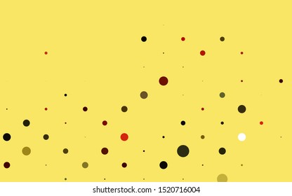 Light Orange vector background with bubbles. Beautiful colored illustration with blurred circles in nature style. Template for your brand book.