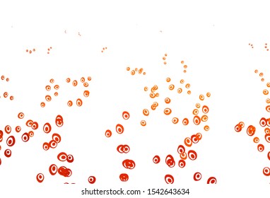 Light Orange vector background with bubbles. Illustration with set of shining colorful abstract circles. Completely new template for your brand book.