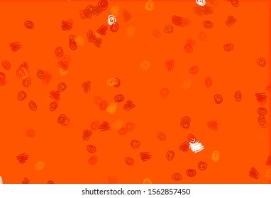 Light Orange vector background with bubbles. Abstract illustration with colored bubbles in nature style. Pattern of water, rain drops.