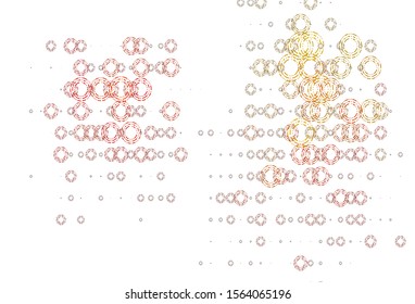 Light Orange vector background with bubbles. Illustration with set of shining colorful abstract circles. Design for business adverts.
