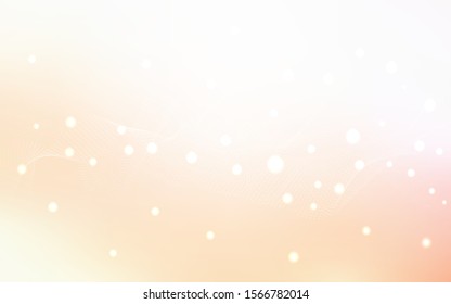 Light Orange vector background with bubbles. Beautiful colored illustration with blurred circles in nature style. Pattern can be used as texture of water, rain drops.