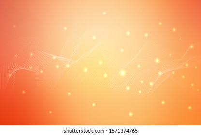 Light Orange vector background with bubbles. Abstract illustration with colored bubbles in nature style. Pattern can be used as texture of water, rain drops.