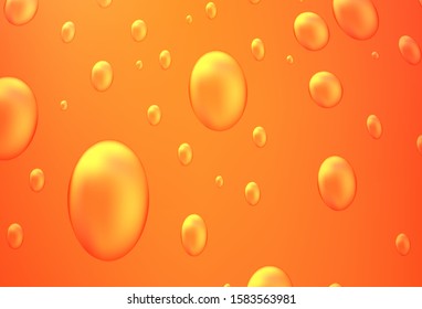 Light Orange vector background with bubbles. Modern abstract illustration with colorful water drops. The pattern can be used for ads, leaflets of liquid.