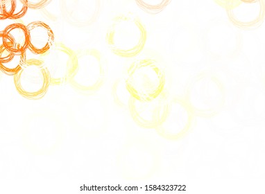 Light Orange vector background with bubbles. Illustration with set of shining colorful abstract circles. New template for your brand book.
