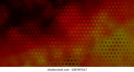 Light Orange vector background with bubbles. Glitter abstract illustration with colorful drops. Design for your commercials.