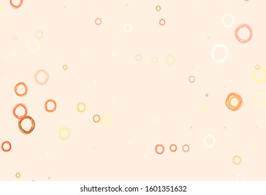 Light Orange vector background with bubbles. Modern abstract illustration with colorful water drops. Design for your business advert.
